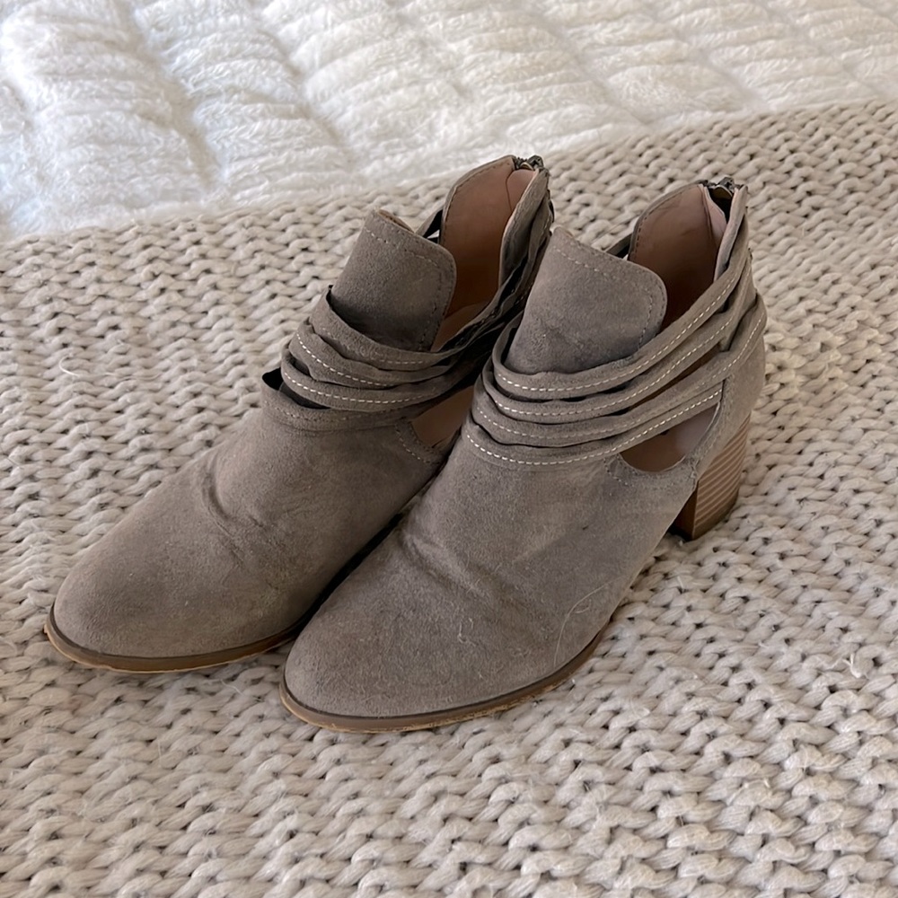 Gray booties by AMS size 8 used but still adorable